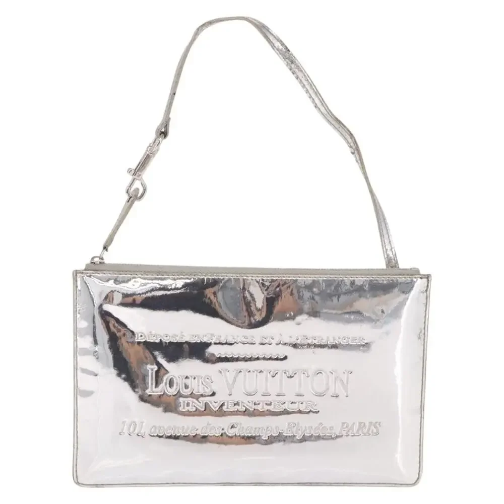 Louis Vuitton Monogram Miroir Pochette Platt Accessory Pouch Silver
